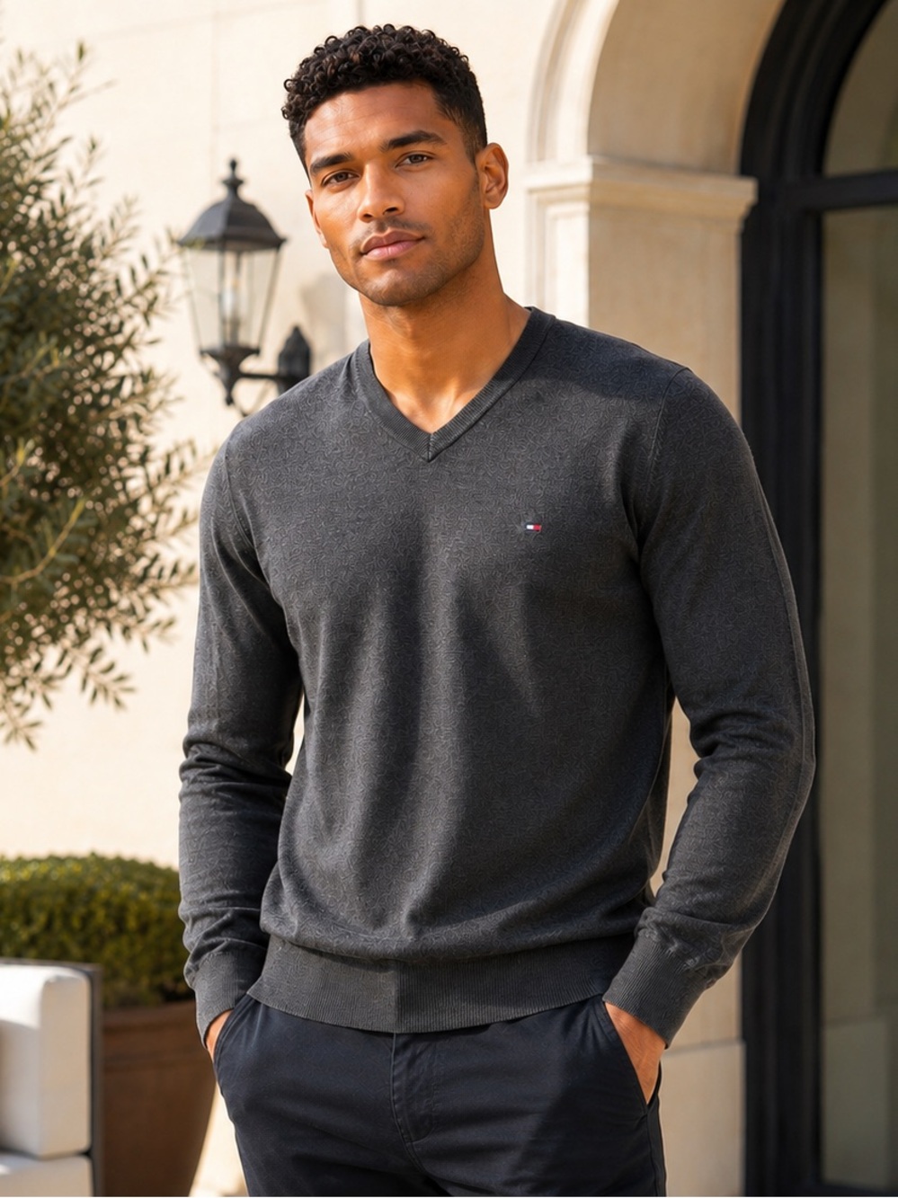 Tommy Hilfiger Premium Cotton V-Neck Sweater XXL